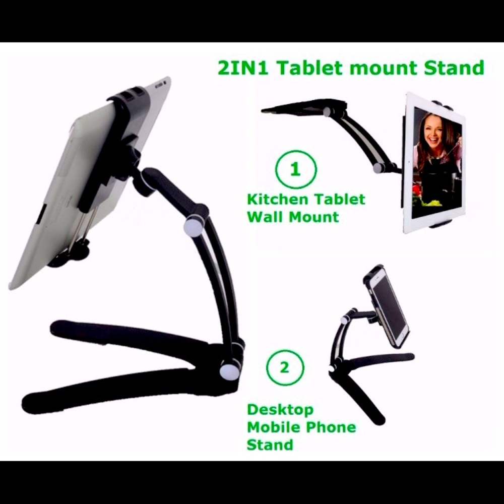 Kitchen Wall/CounterTop Mount Stand Compatible with iPads, Tablets 7 to 10 Inch